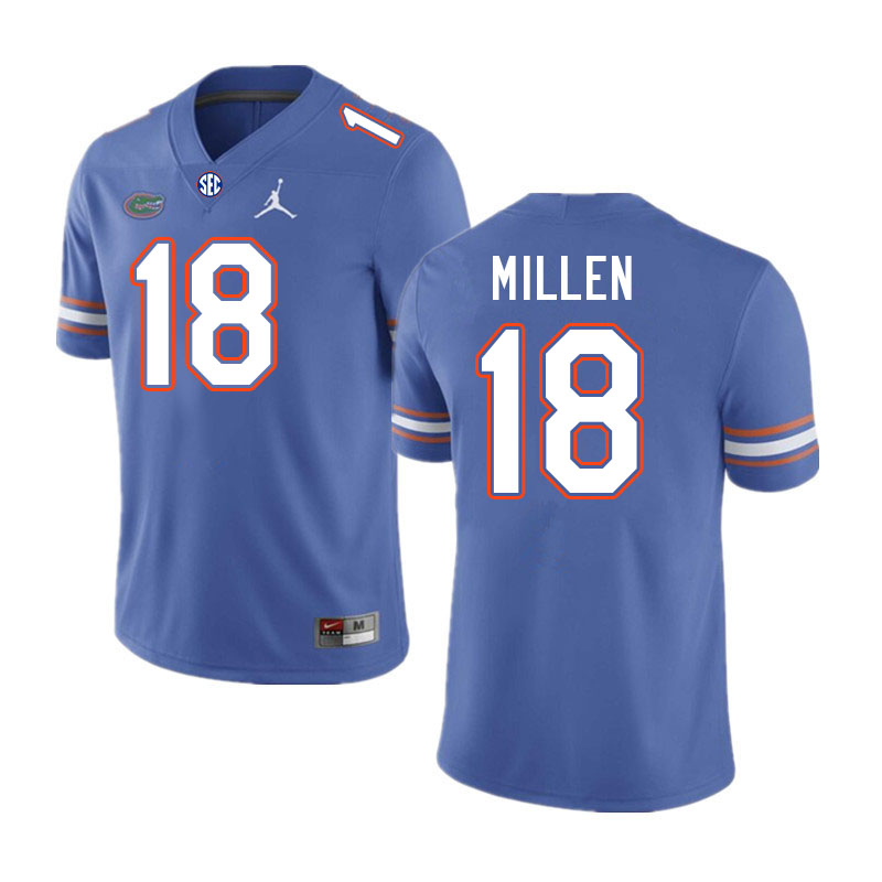 Men #18 Clay Millen Florida Gators College Football Jerseys Stitched-Royal